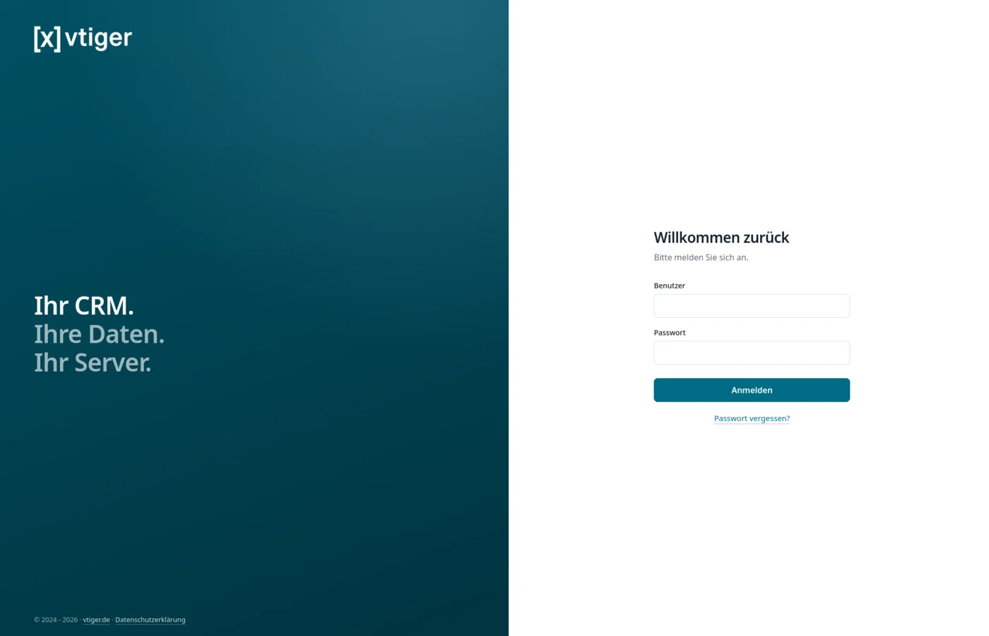 [x]vtiger CRM — dashboard s prehľadom obchodu